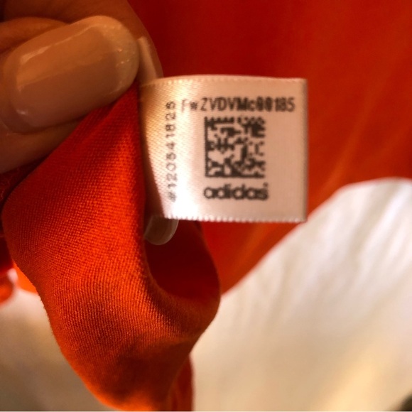 ADIDAS Mens big logo essentials long sleeve athletic stretchy top orange Size L - Picture 6 of 6